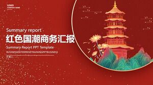 Red Celebration China-Chic Business Report Szablon PPT do pobrania