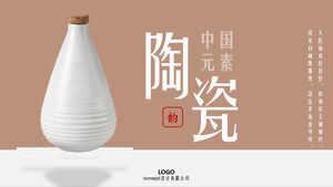 Download the brown and minimalist Chinese ceramic themed PPT template