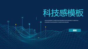 Template PPT untuk laporan tentang pengertian teknologi dari latar belakang gunung virtual kotak biru