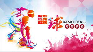 Basketball-Spieler-Hintergrund Basketball-Thema PPT-Vorlage herunterladen