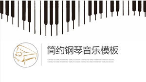 簡略化されたピアノボタンの背景PPTテンプレートのダウンロード