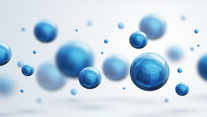 Immagine di sfondo PPT di sfondo blu sfera solida