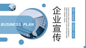 Pobierz szablon PPT promocji przedsiębiorstwa w niebieskim minimalistycznym stylu biznesowym