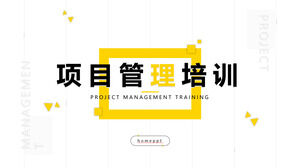 Download PPT template for simple yellow and black color matching project management training