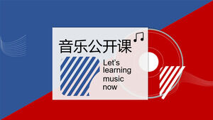 Téléchargez le modèle PPT pour le cours de musique public avec des arrière-plans rouges et bleus contrastés