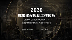 Descărcați șablonul PPT Tema de planificare a construcțiilor orașului Black Gold