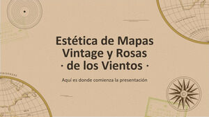 Vintage Map & Compass Rose Estética Pitch Deck