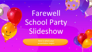 Apresentação de slides da festa de despedida da escola