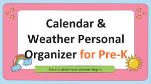 Kalendarz i pogoda Osobisty organizer dla dzieci w wieku przedszkolnym