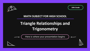 고등학교 수학 과목 - 10학년: 직각 삼각형 관계 및 삼각법