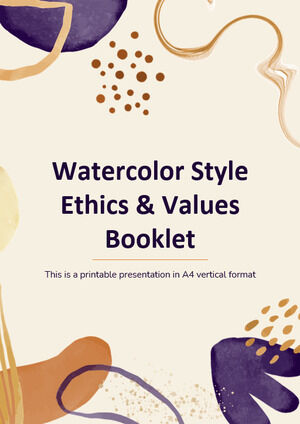 Буклет об этике и ценностях в стиле акварели
