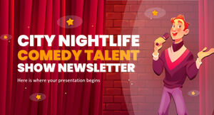Biuletyn programu talentów w komediowym życiu nocnym w mieście