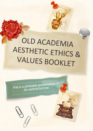Old Academia Aesthetic Ethics & Values ​​Booklet