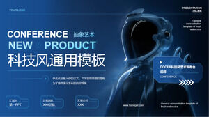Introducción a los productos tecnológicos con Blue Robot Background PPT Template Descargar