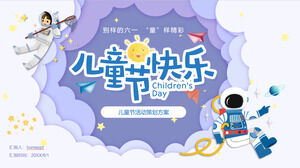 Schemat Planowania Działalności z okazji Dnia Dziecka Cartoon Space Wind Szablon PPT do pobrania