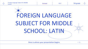 Предмет иностранного языка для средней школы - 7 класс: латынь
