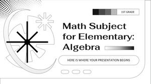 Math Subject for Elementary - 1st Grade: Algebra