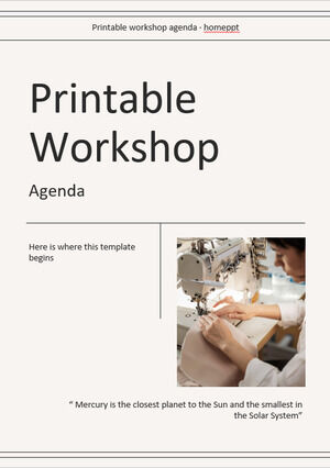 Agenda do workshop para impressão