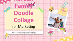 Famiglia coreana Doodle Collage per il marketing