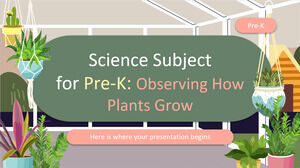 วิชาวิทยาศาสตร์สำหรับ Pre-K: สังเกตการเจริญเติบโตของพืช