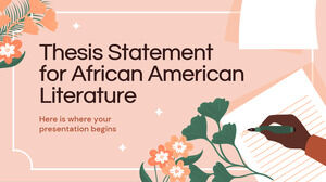 Afro-Amerikan Edebiyatı Tez Bildirisi