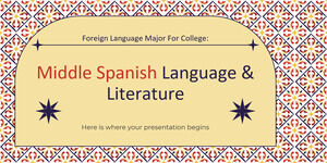 Üniversite için Yabancı Dil Bölümü: Orta İspanyol Dili ve Edebiyatı