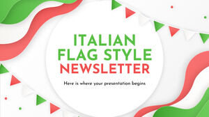 Newsletter im Stil der italienischen Flagge