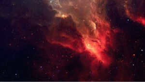 赤い宇宙、星空、惑星の4つのPPT背景画像