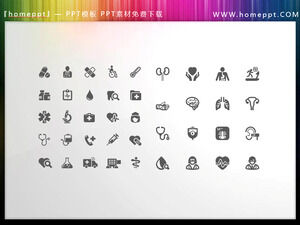 Download de materiais de ícones PPT de tema médico colorido de 36 vetores