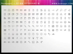 Download 134 vector thin line style business PPT icon materials