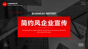 Download the red and black corporate promotional PPT template with visual impact
