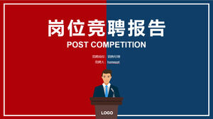 Scarica il modello PPT per il rapporto sul concorso di lavoro con sfondo a contrasto rosso e blu