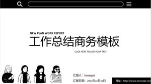 Download do modelo PPT de relatório de resumo de negócios em estilo de página da Web personalizado preto