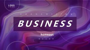 Descărcați șablonul PPT pentru raport de afaceri cu fundal ondulat abstract violet