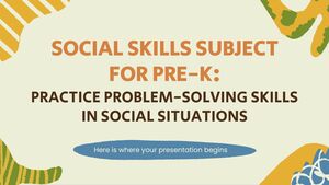 Social Skills Subject for Pre-K: Practice problem-solving skills in social situations