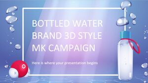 Campanha MK estilo 3D da marca de água engarrafada