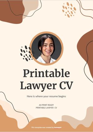 CV d'avocat imprimable