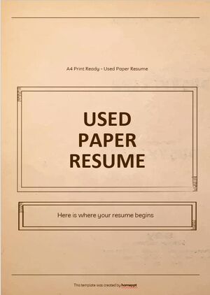 Used Paper Resume