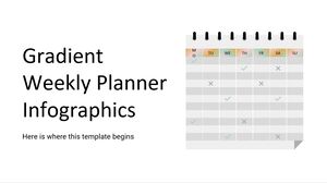 Infográficos do planejador semanal gradiente