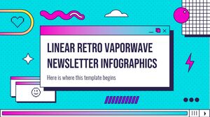 Инфографика линейного ретро-информационного бюллетеня Vaporwave