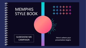 Campanha MK de apresentação de slides do livro estilo Memphis