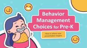 Escolhas de gerenciamento de comportamento para pré-escola