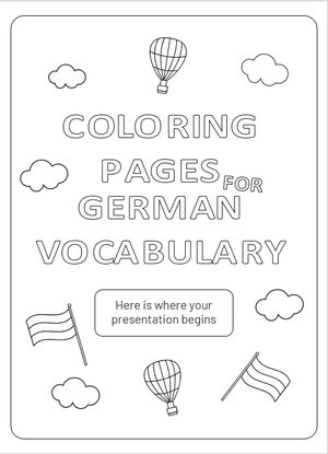 หน้าระบายสีคำศัพท์ภาษาเยอรมัน