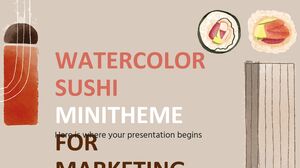 موضوع السوشي بالألوان المائية للتسويق