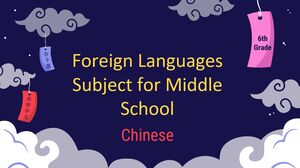 Foreign Languages Subject for Middle School - 6th Grade: Chinese