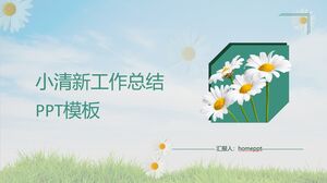 PPT template for summarizing the work of small refreshing flowers and plants
