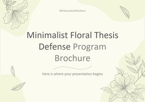Minimalist Floral Tez Savunma Programı Broşürü