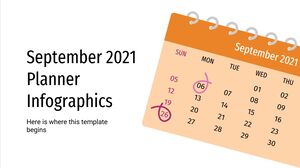 Infografiki planowania miesiąca września 2021