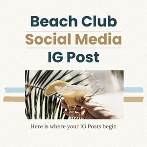 Пляжный клуб в социальных сетях IG Post