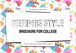 Broșură în stil Memphis pentru colegiu
